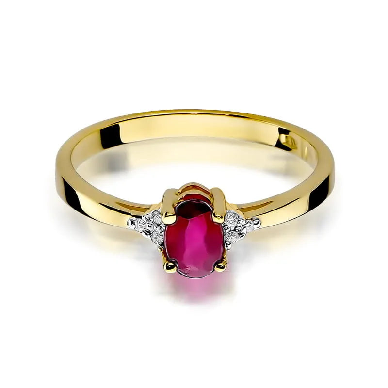 zlatý prsteň s 0,60 ct rubínom a 0,052 ct diamantmi w0301-rur-01
