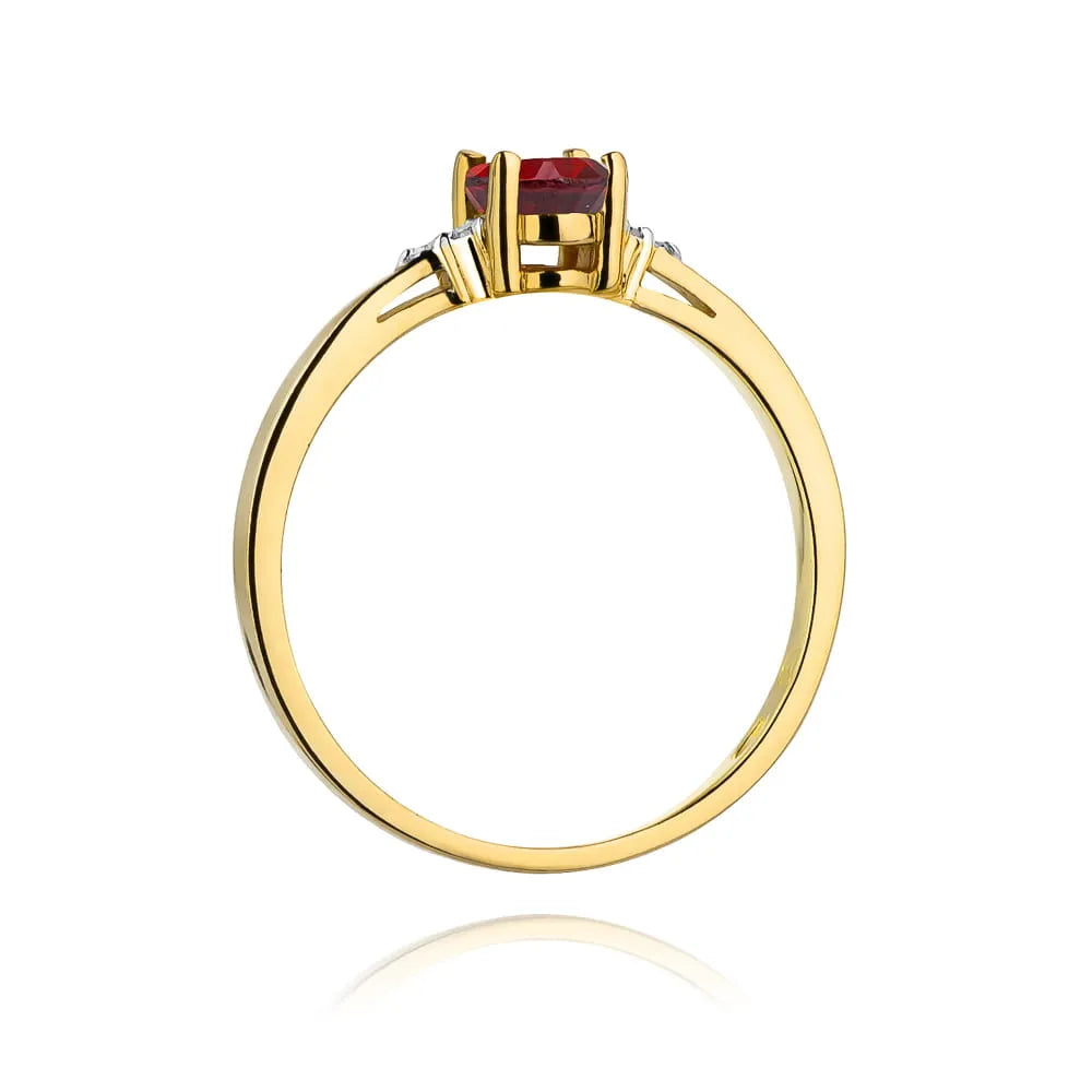 zlatý prsteň s 0,60 ct rubínom a 0,052 ct diamantmi w0301-rur-01