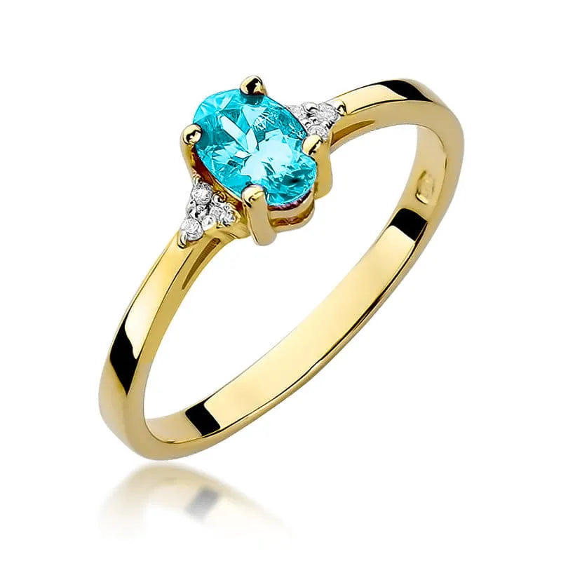 zlatý prsteň s topásom 0,50 ct a diamantmi 0,052 ct w0301-tob-01