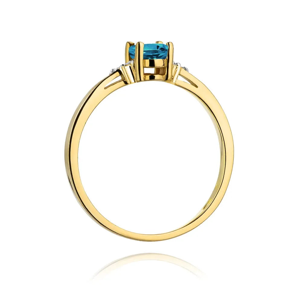 zlatý prsteň s topásom 0,50 ct a diamantmi 0,052 ct w0301-tob-01