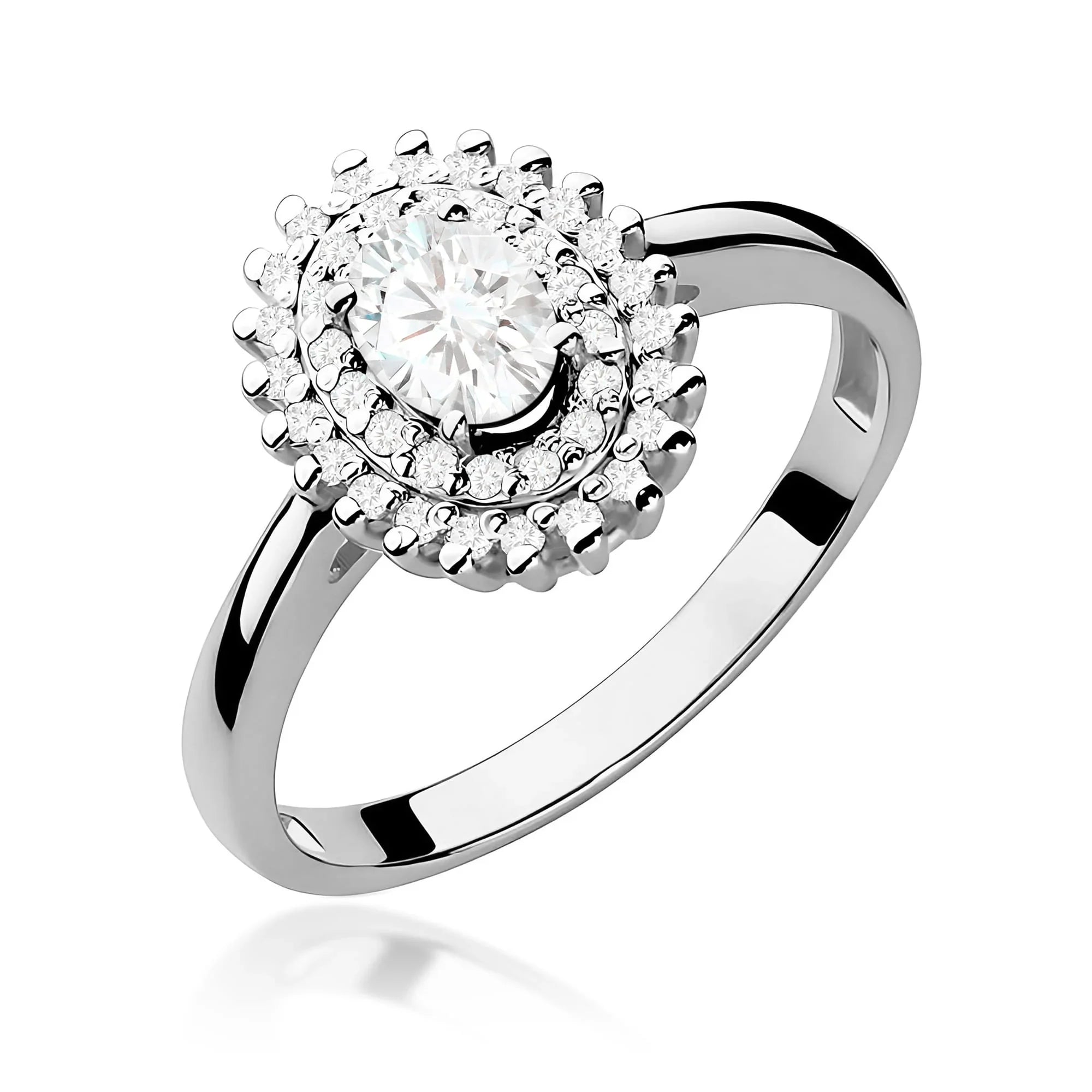 Lab-grown Diamond Engagement Ring in 585 White Gold