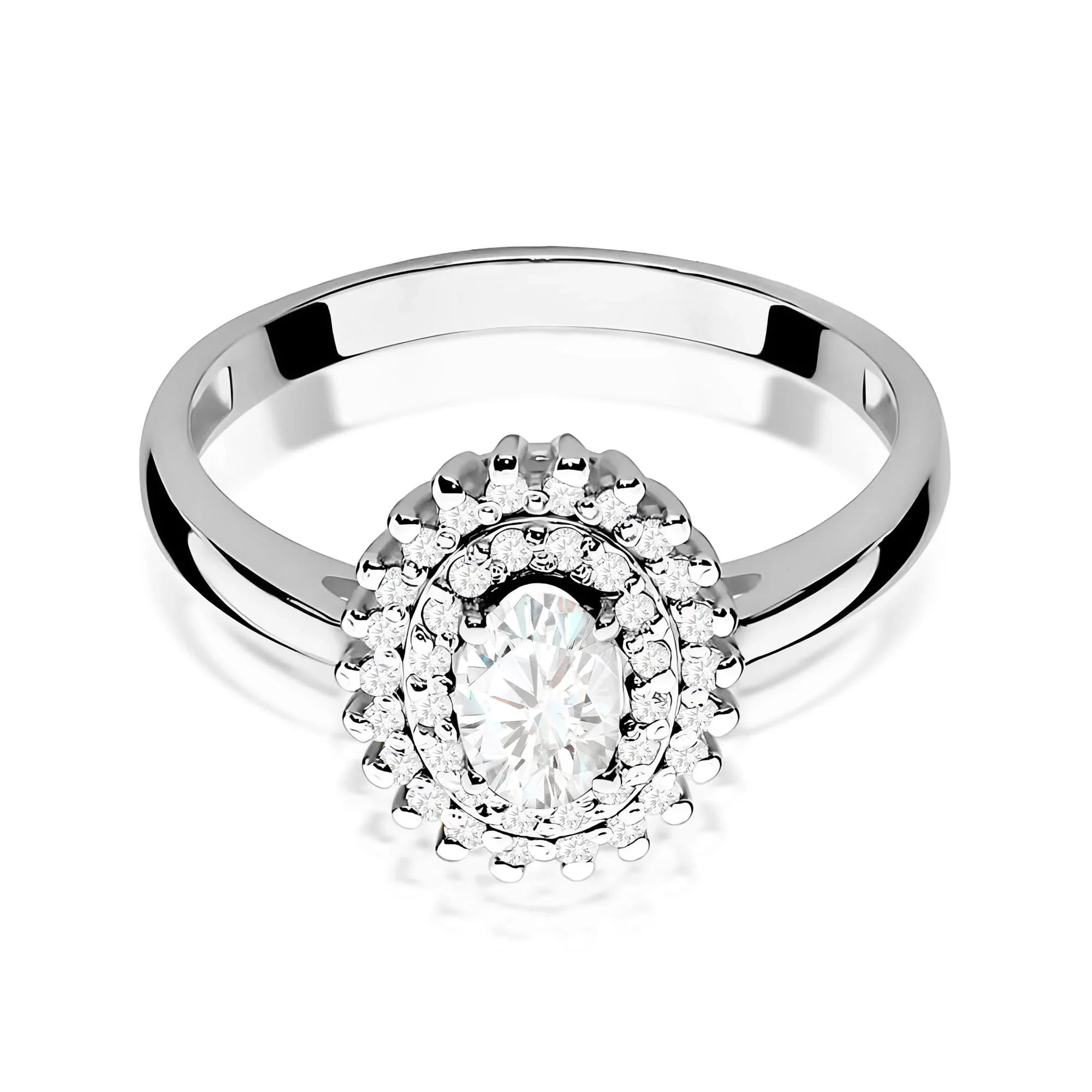 Lab-grown Diamond Engagement Ring in 585 White Gold