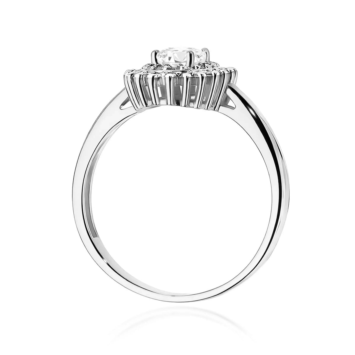 Lab-grown Diamond Engagement Ring in 585 White Gold