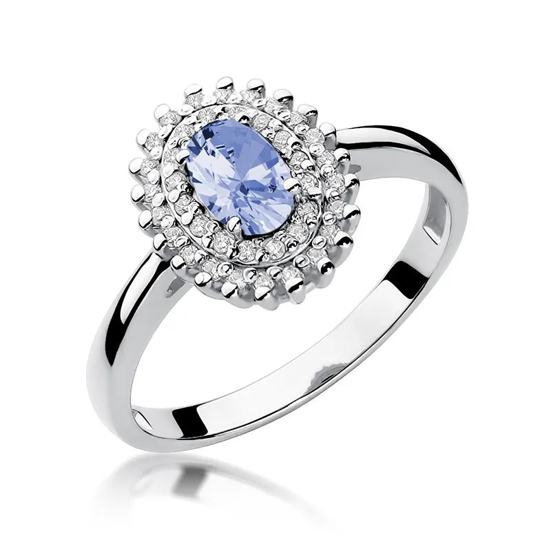 zlatý prsteň s 0,40 ct tanzanitom a 0,195 ct diamantmi w0303-tap-01