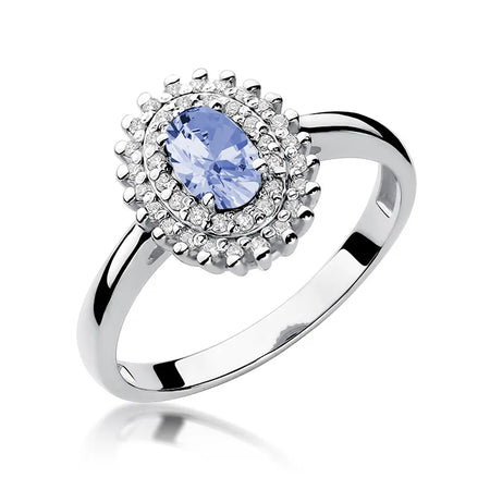 zlatý prsteň s 0,40 ct tanzanitom a 0,195 ct diamantmi w0303-tap-01