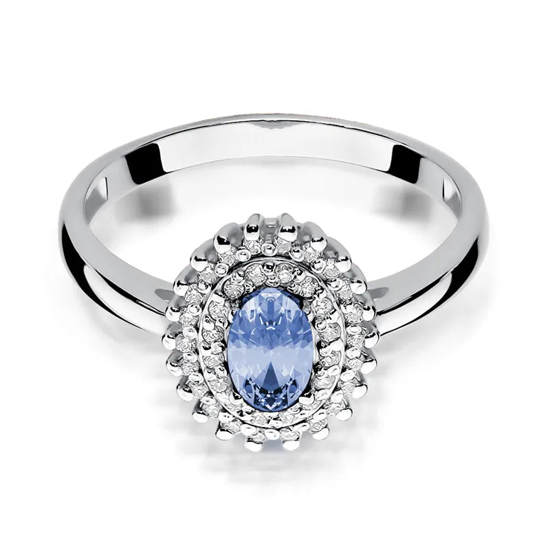 zlatý prsteň s 0,40 ct tanzanitom a 0,195 ct diamantmi w0303-tap-01