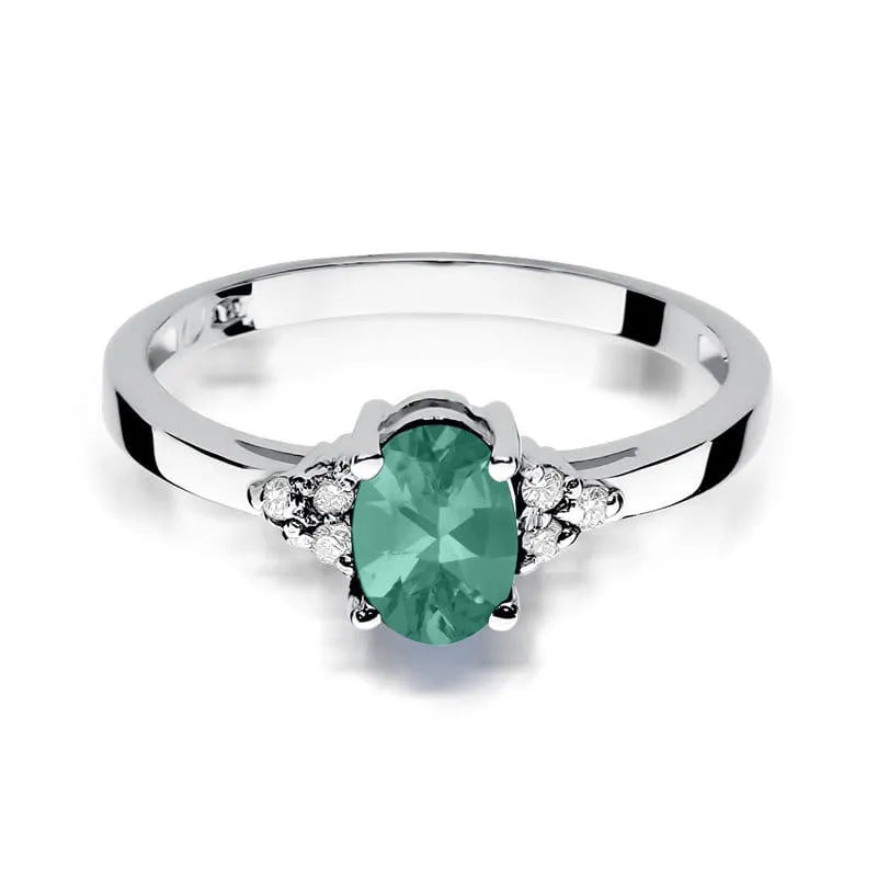 zlatý prsteň s 0,80 ct smaragdom a 0,052 ct diamantmi w0308-emg-01