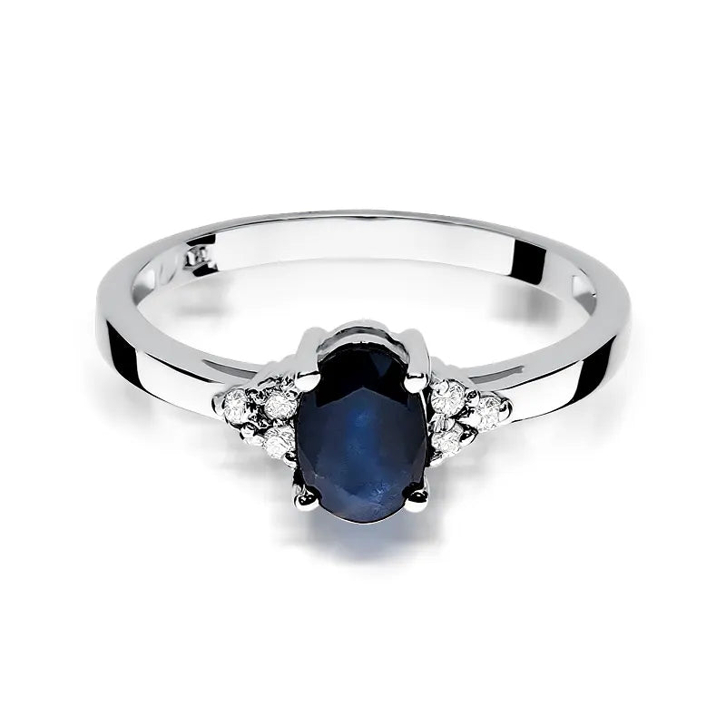 zlatý prsteň so zafírom 0,90 ct a diamantmi 0,052 ct w0308-sab-01