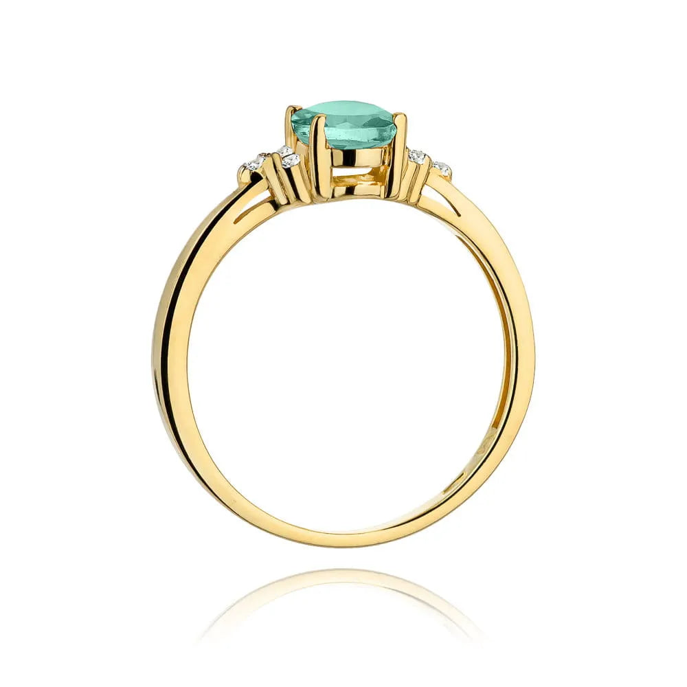 zlatý prsteň s 0,80 ct smaragdom a 0,052 ct diamantmi w0308-emg-01
