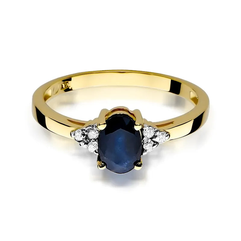 zlatý prsteň so zafírom 0,90 ct a diamantmi 0,052 ct w0308-sab-01