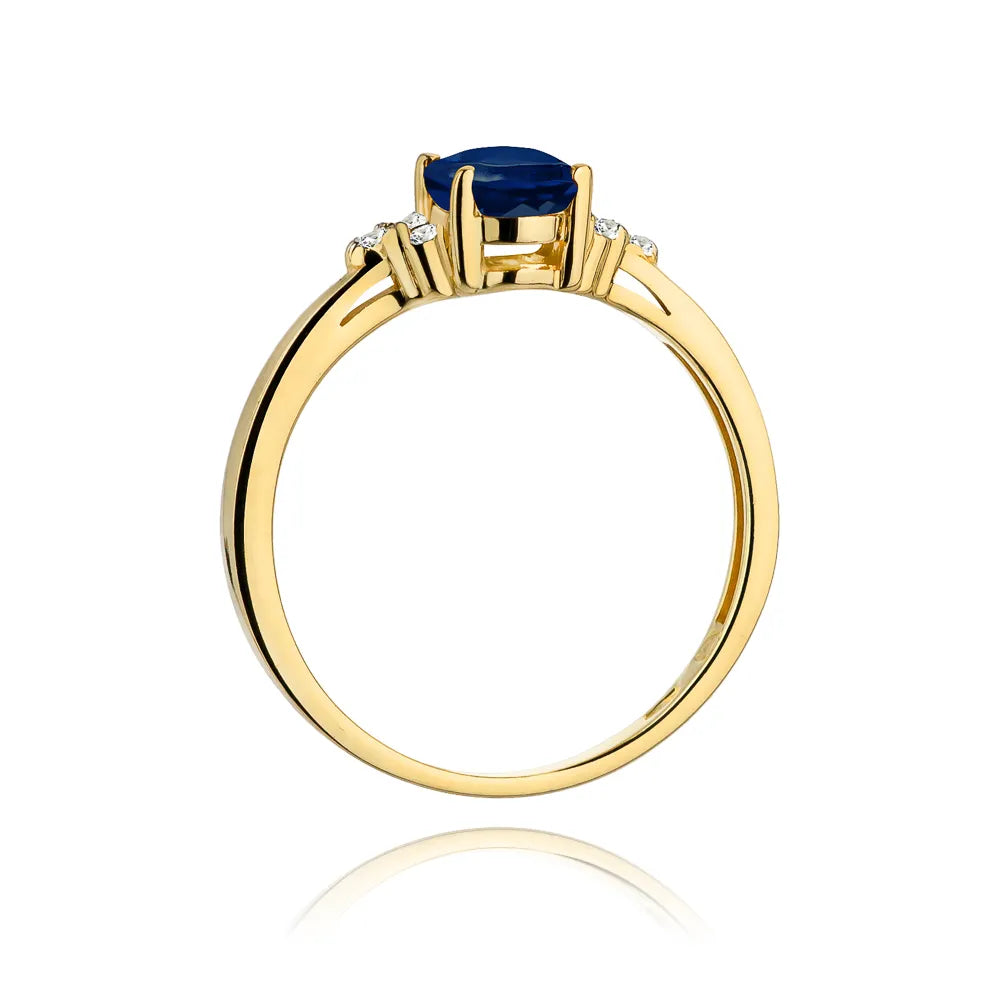 zlatý prsteň so zafírom 0,90 ct a diamantmi 0,052 ct w0308-sab-01