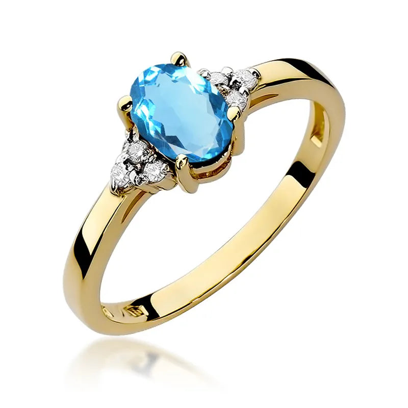 zlatý prsteň s topásom 0,90 ct a diamantmi 0,052 ct w0308-tob-01
