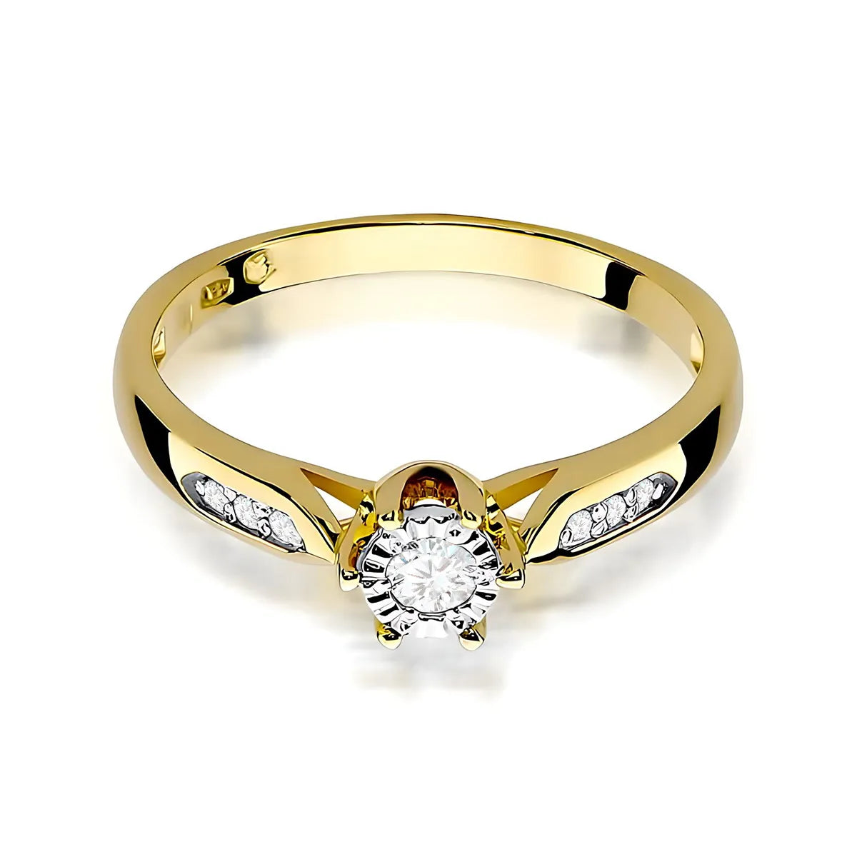 zlatý prsteň s diamantmi 0,08 ct a 0,052 ct w0328-diw-01