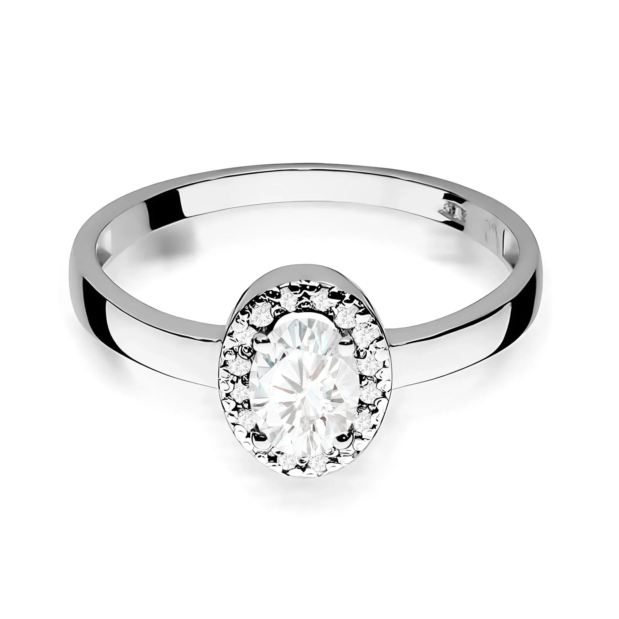 Lab-grown Diamond Engagement Ring in 585 White Gold