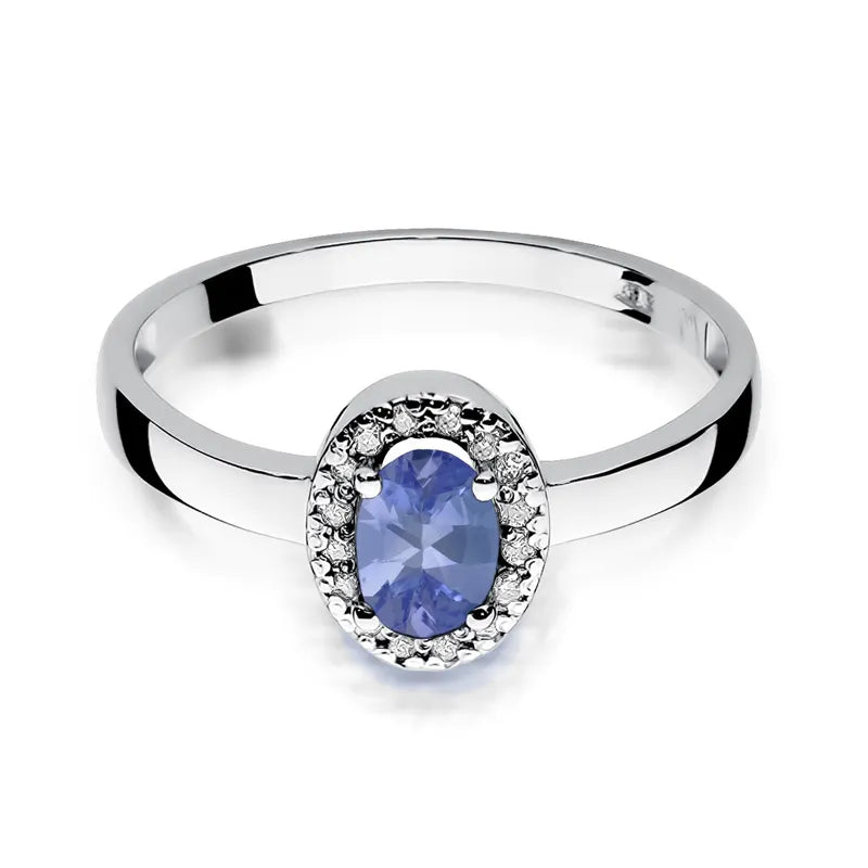 zlatý prsteň s 0,40 ct tanzanitom a 0,08 ct diamantmi w0330-tap-01