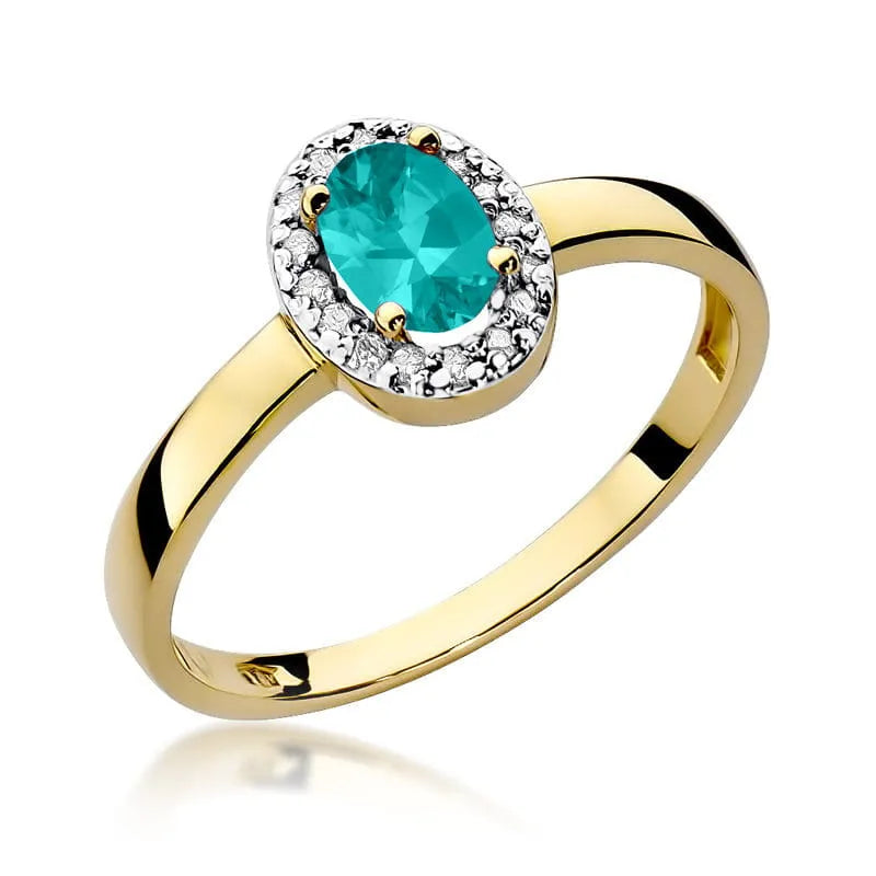 zlatý prsteň s 0,40 ct smaragdom a 0,08 ct diamantmi w0330-emg-01