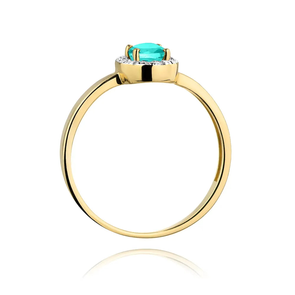 zlatý prsteň s 0,40 ct smaragdom a 0,08 ct diamantmi w0330-emg-01