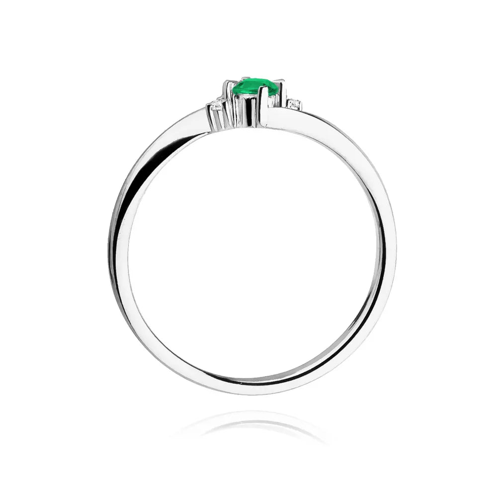 zlatý prsteň s 0,15 ct smaragdom a 0,017 ct diamantmi w0346-emg-01