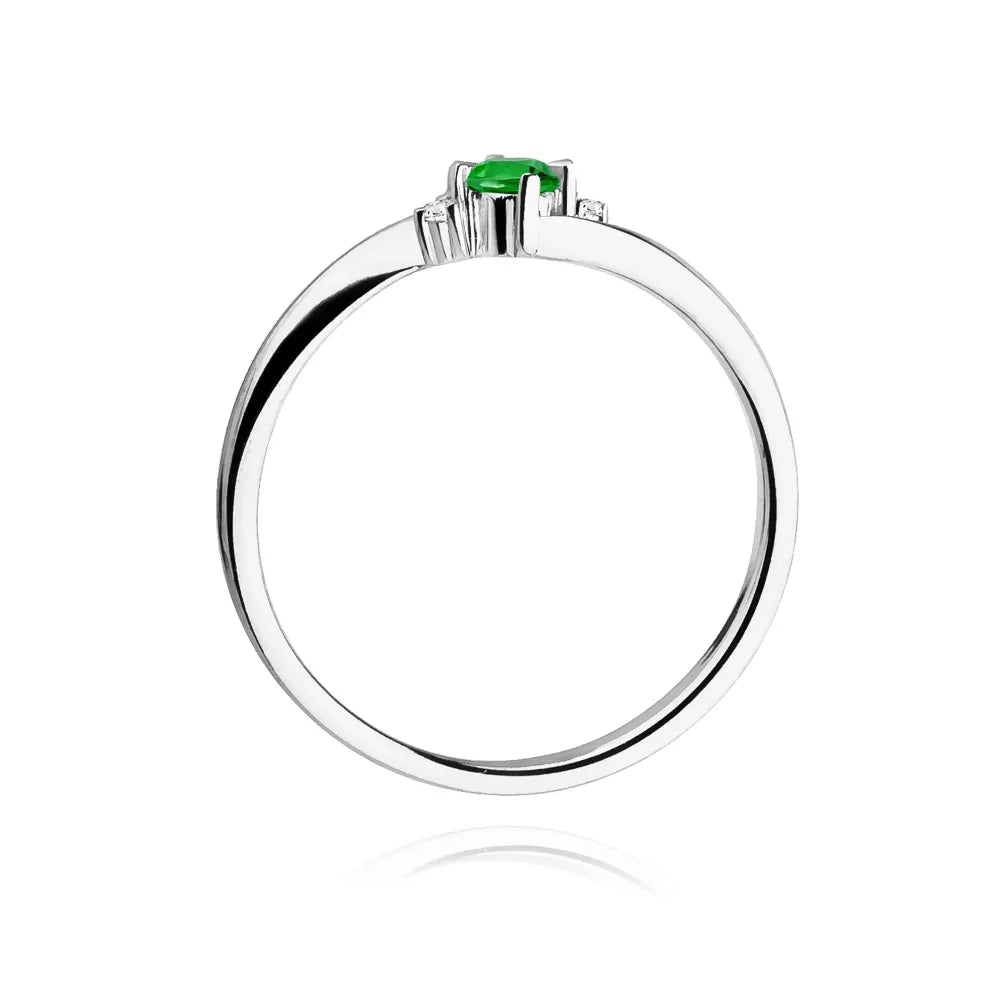 zlatý prsteň s 0,30 ct smaragdom a 0,029 ct diamantmi w0346-emg-02