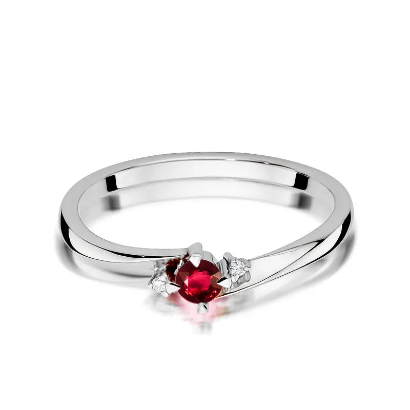 zlatý prsteň s 0,15 ct rubínom a 0,017 ct diamantmi w0346-rur-01