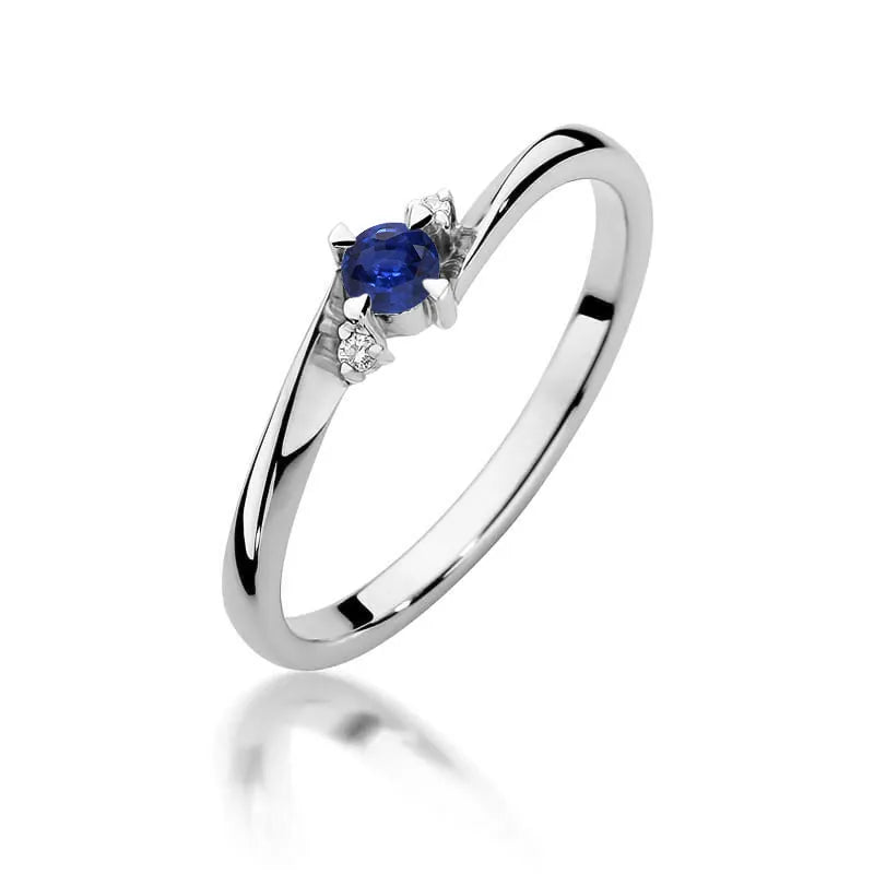 zlatý prsteň s 0,15 ct zafírom a 0,017 ct diamantmi w0346-sab-01