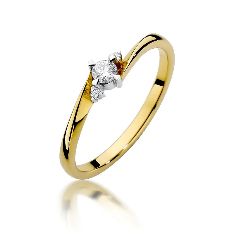 zlatý prsteň s diamantmi 0,10 ct a 0,017 ct w0346-diw-01