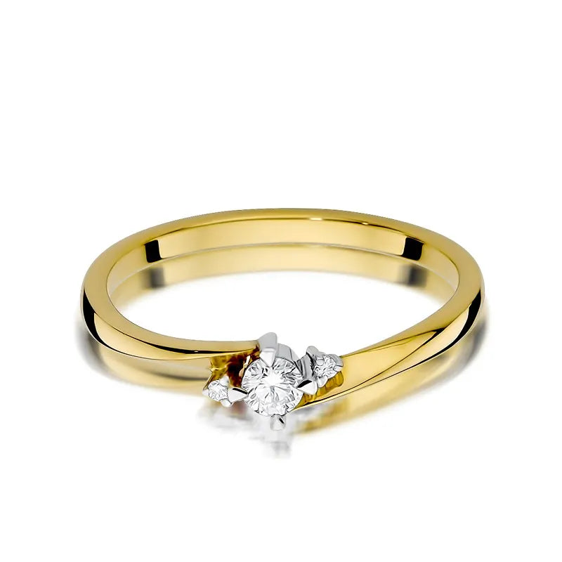 zlatý prsteň s diamantmi 0,10 ct a 0,017 ct w0346-diw-01