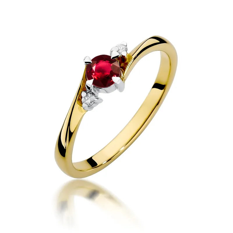 zlatý prsteň s 0,30 ct rubínom a 0,029 ct diamantmi w0346-rur-02