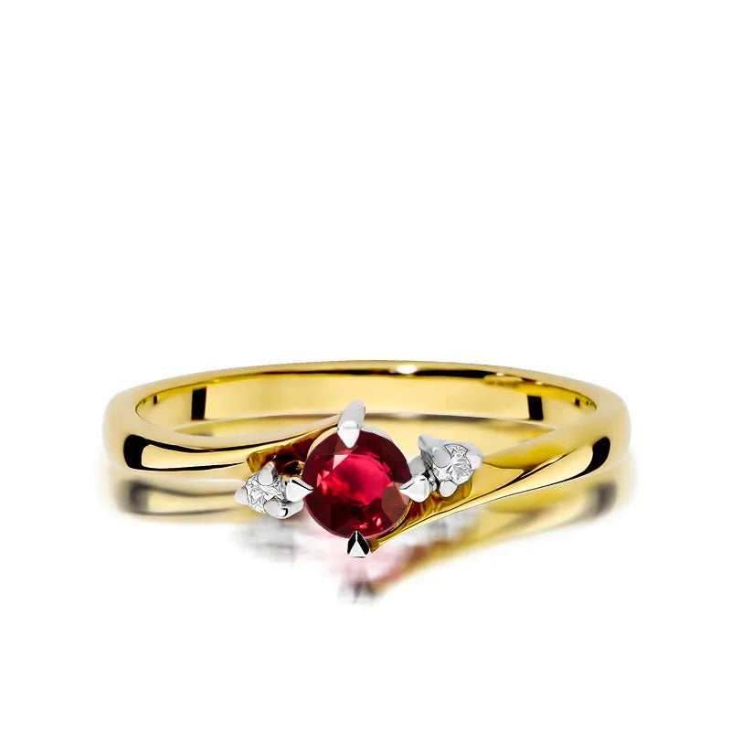 zlatý prsteň s 0,30 ct rubínom a 0,029 ct diamantmi w0346-rur-02