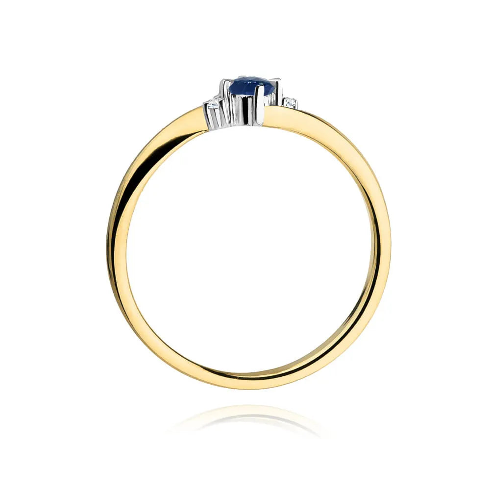 zlatý prsteň s 0,15 ct zafírom a 0,017 ct diamantmi w0346-sab-01