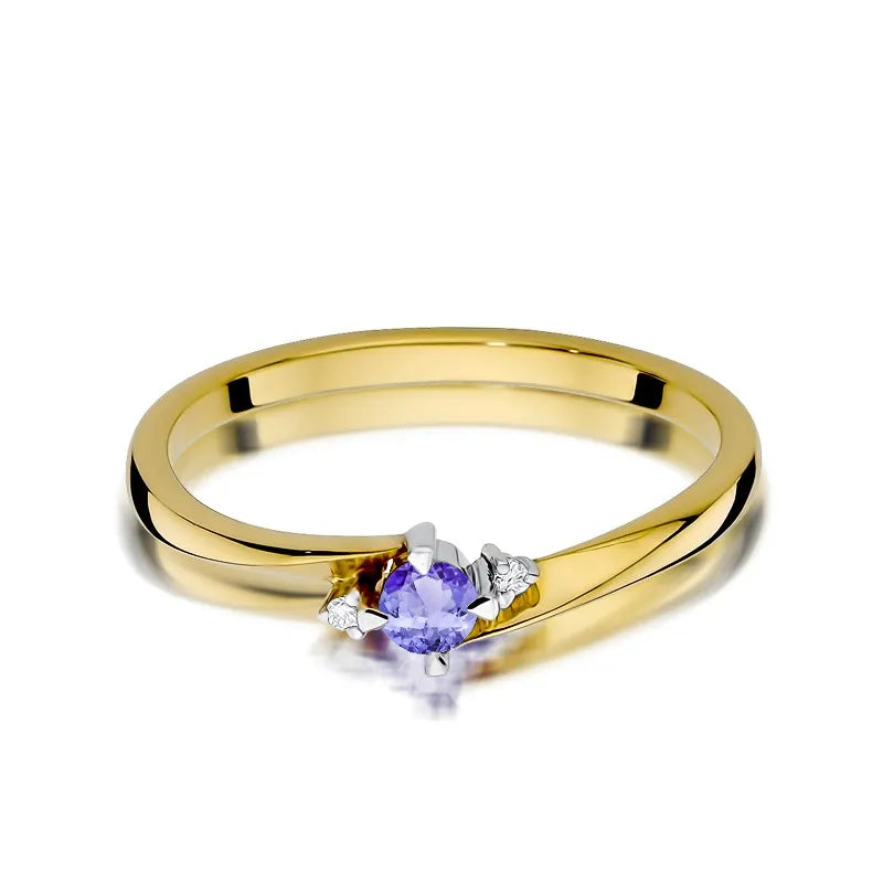 zlatý prsteň s 0,15 ct tanzanitom a 0,017 ct diamantmi w0346-tap-01