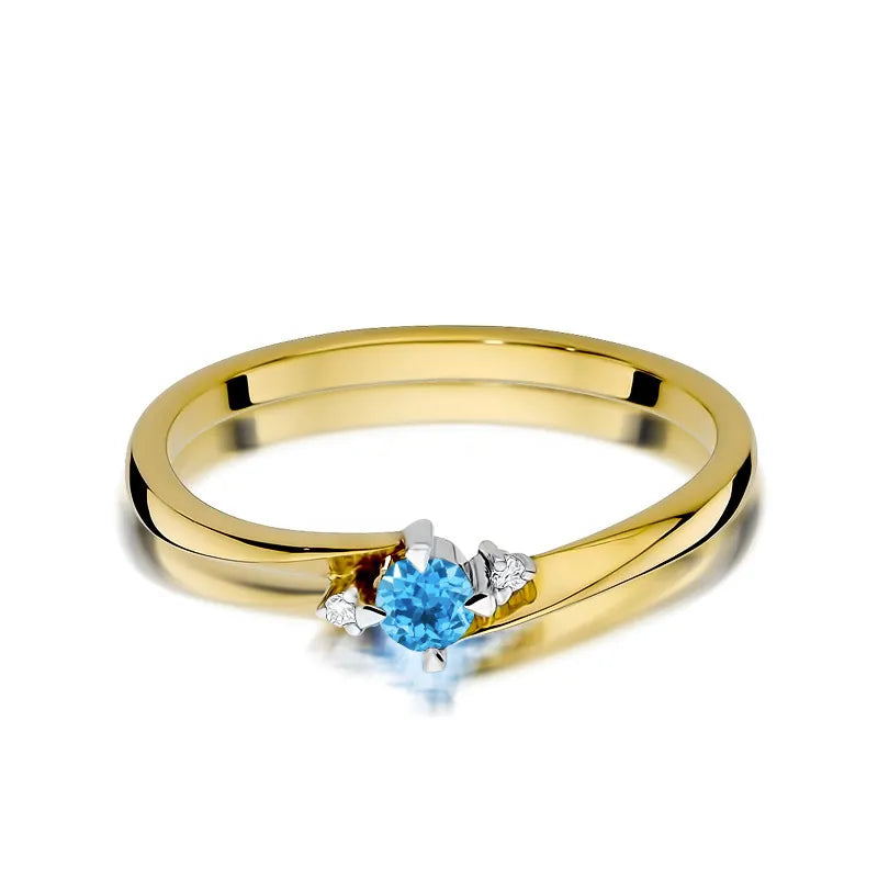 zlatý prsteň s 0,15 ct topásom a 0,017 ct diamantmi w0346-tob-01
