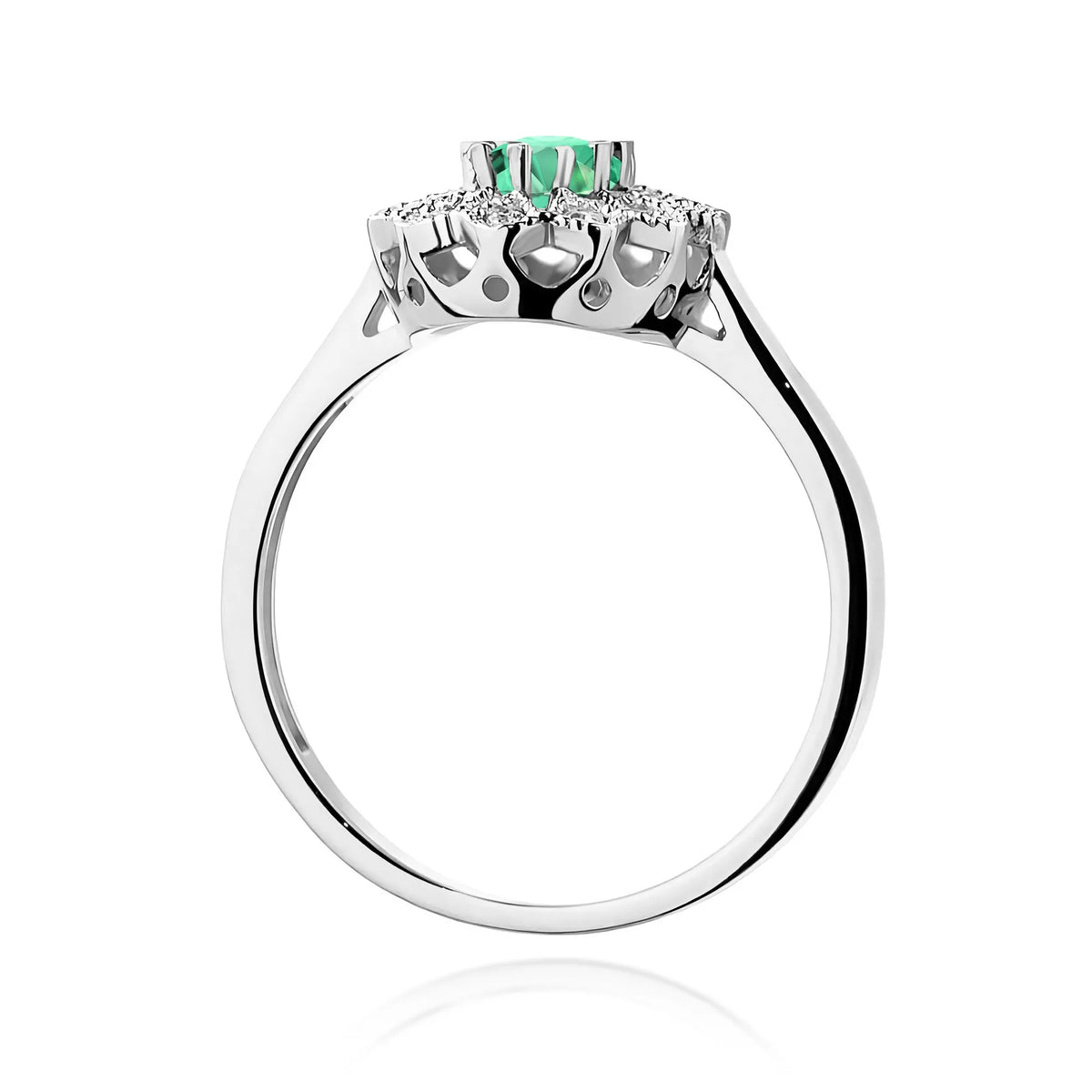 zlatý prsteň s 0,40 ct smaragdom a 0,103 ct diamantmi w0354-emg-01