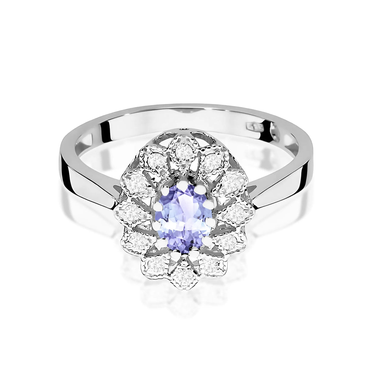 zlatý prsteň s 0,40 ct tanzanitom a 0,103 ct diamantmi w0354-tap-01
