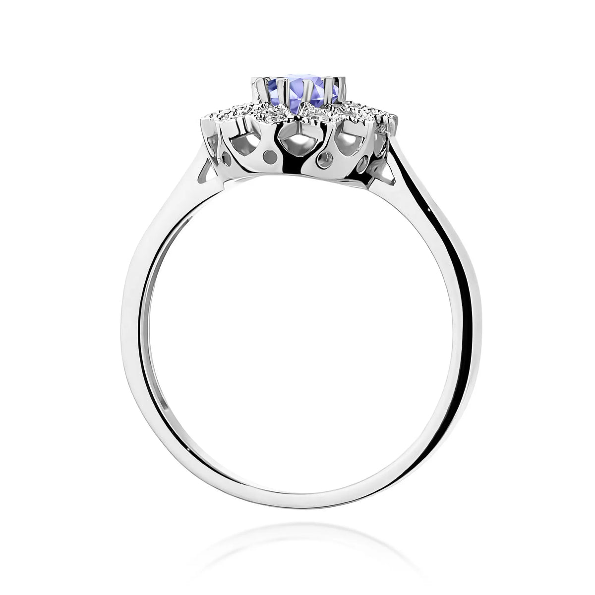 zlatý prsteň s 0,40 ct tanzanitom a 0,103 ct diamantmi w0354-tap-01