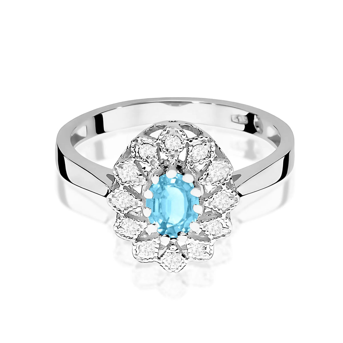 zlatý prsteň s topásom 0,50 ct a diamantmi 0,103 ct w0354-tob-01