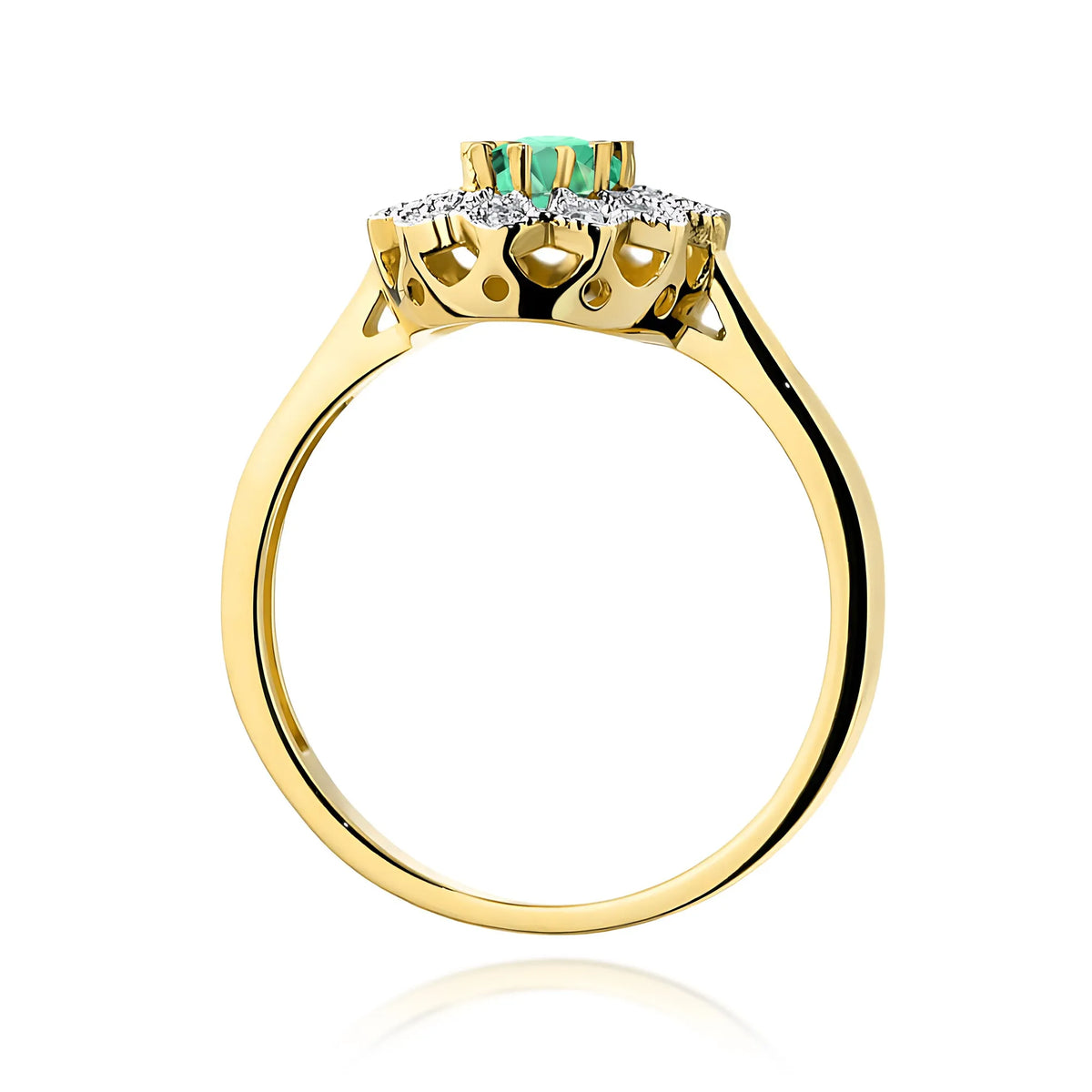 zlatý prsteň s 0,40 ct smaragdom a 0,103 ct diamantmi w0354-emg-01