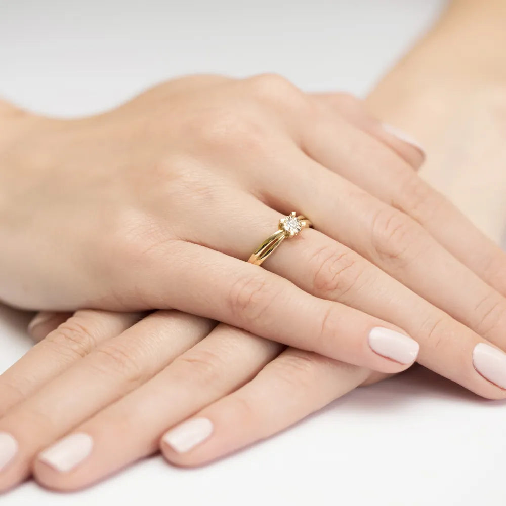 zlatý prsteň s diamantom 0,08 ct w0360-diw-01