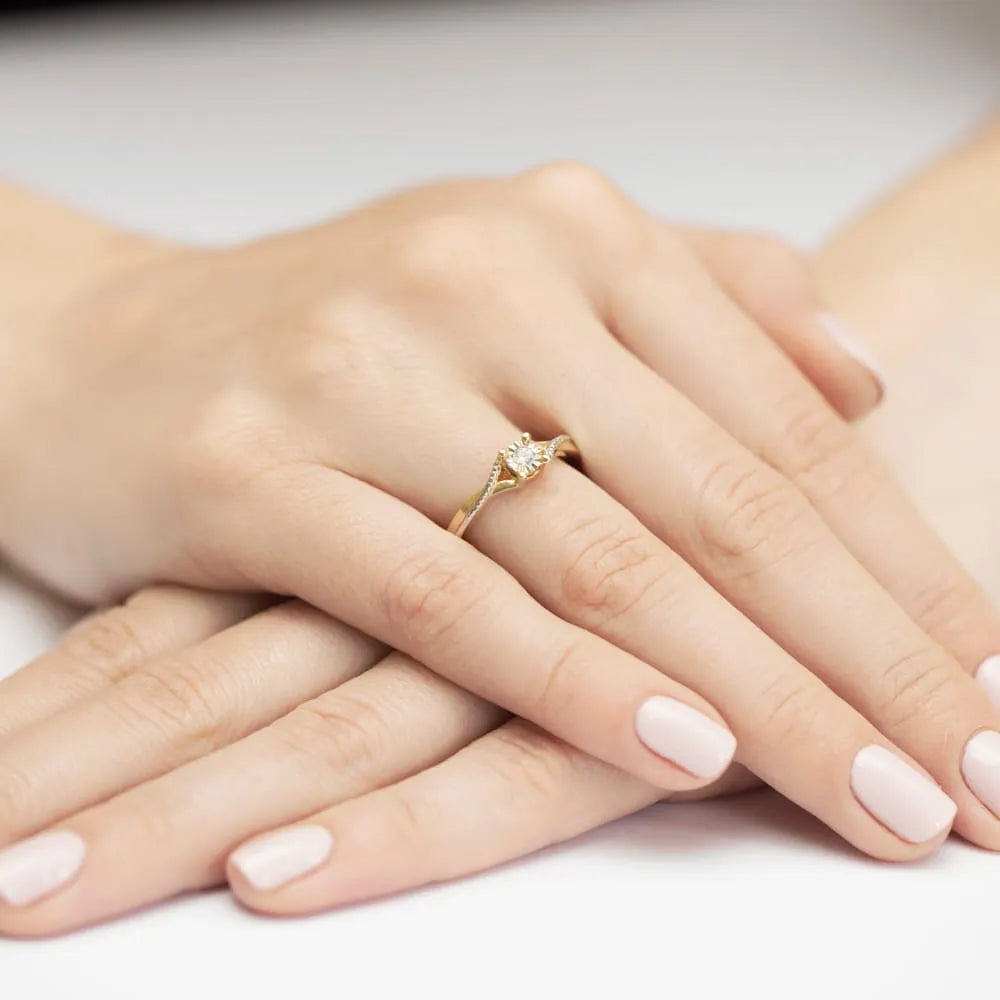 zlatý prsteň s diamantom 0,08 ct w0361-diw-01