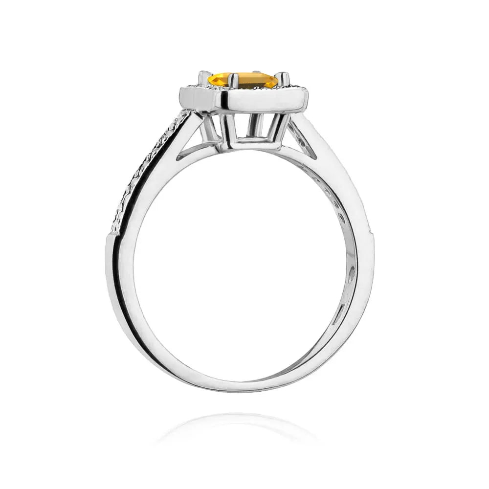 zlatý prsteň s 0,60 ct citrínom a 0,19 ct diamantmi w0403-ciy-01