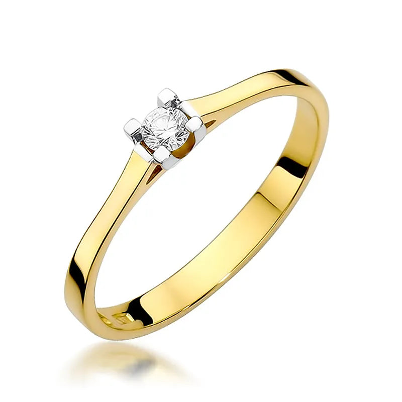 zlatý prsteň s diamantom 0,09 ct w0407-diw-01