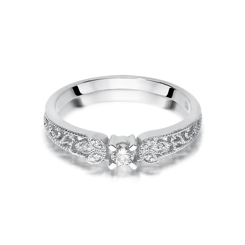 zlatý prsteň s diamantmi 0,10 ct a 0,03 ct w0411-diw-01