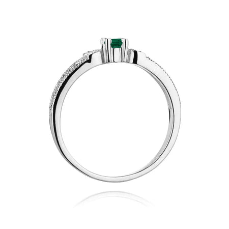zlatý prsteň s 0,15 ct smaragdom a 0,03 ct diamantmi w0411-emg-01