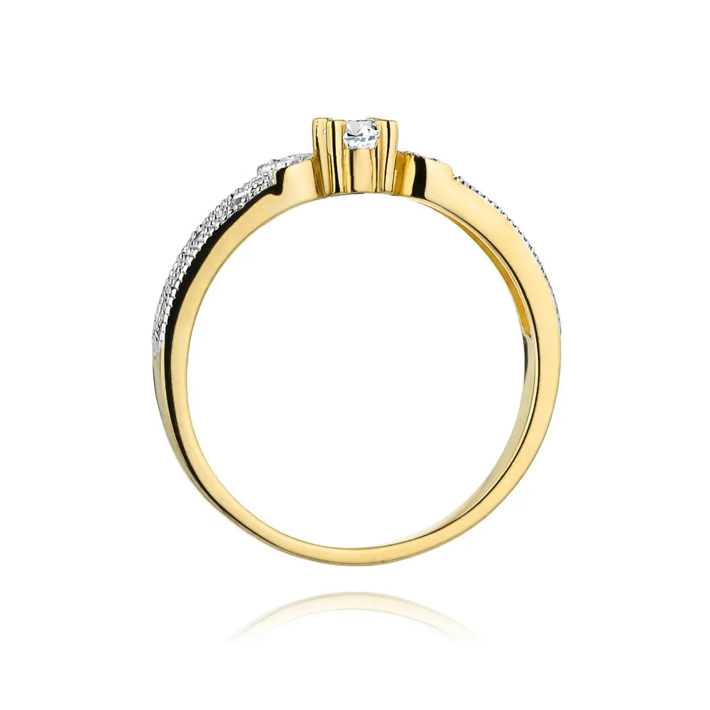 zlatý prsteň s diamantmi 0,10 ct a 0,03 ct w0411-diw-01