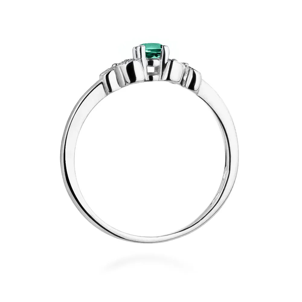 zlatý prsteň s 0,15 ct smaragdom a 0,02 ct diamantmi w0414-emg-01