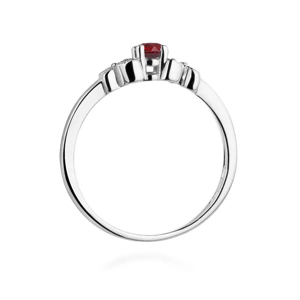 zlatý prsteň s 0,15 ct rubínom a 0,02 ct diamantmi w0414-rur-01