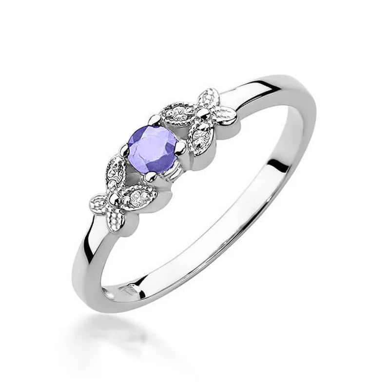 zlatý prsteň s 0,15 ct tanzanitom a 0,02 ct diamantmi w0414-tap-01