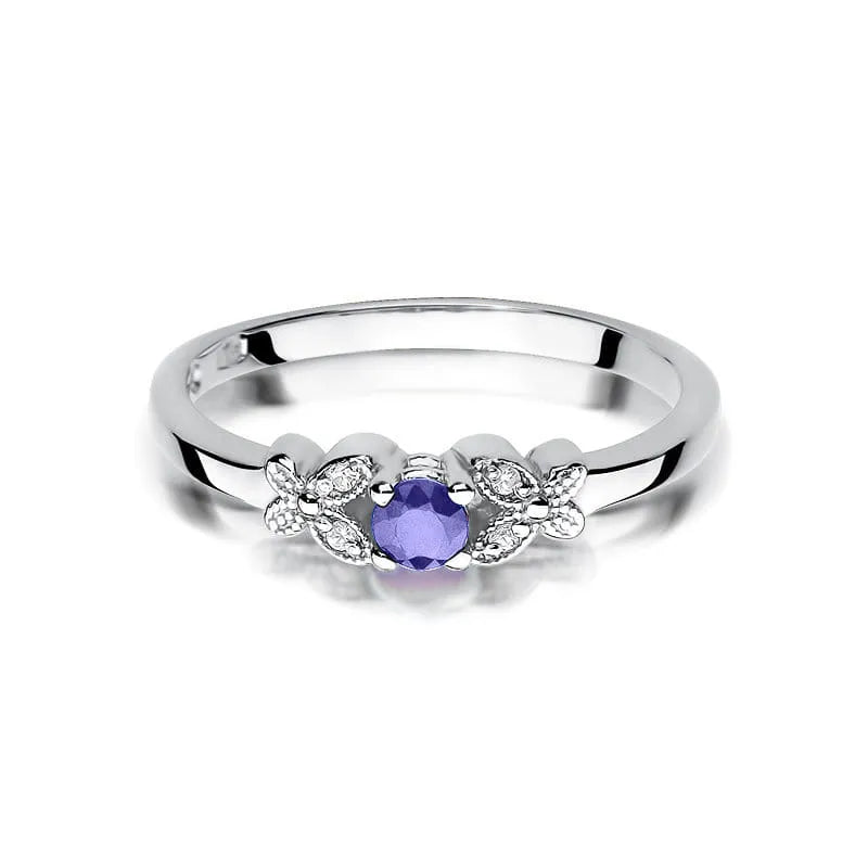 zlatý prsteň s 0,15 ct tanzanitom a 0,02 ct diamantmi w0414-tap-01