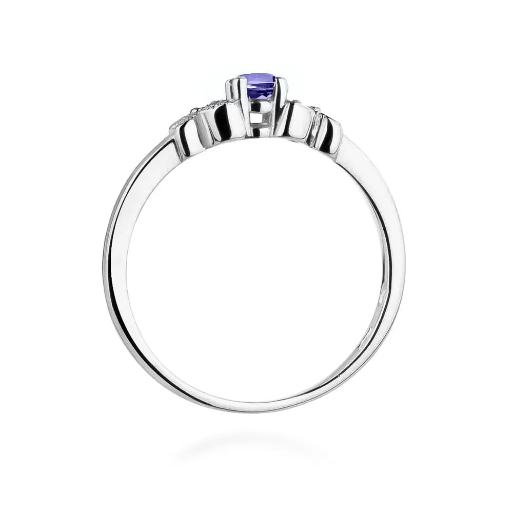 zlatý prsteň s 0,15 ct tanzanitom a 0,02 ct diamantmi w0414-tap-01