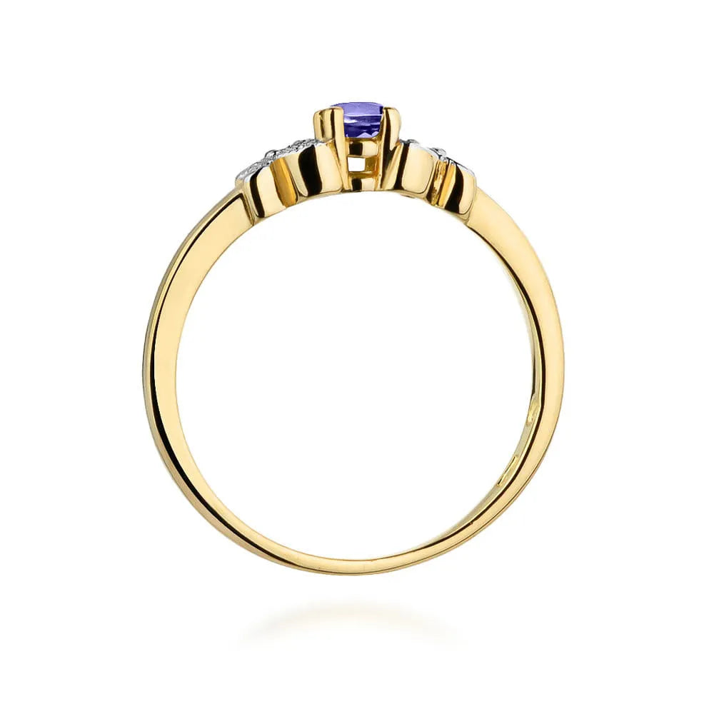 zlatý prsteň s 0,15 ct tanzanitom a 0,02 ct diamantmi w0414-tap-01